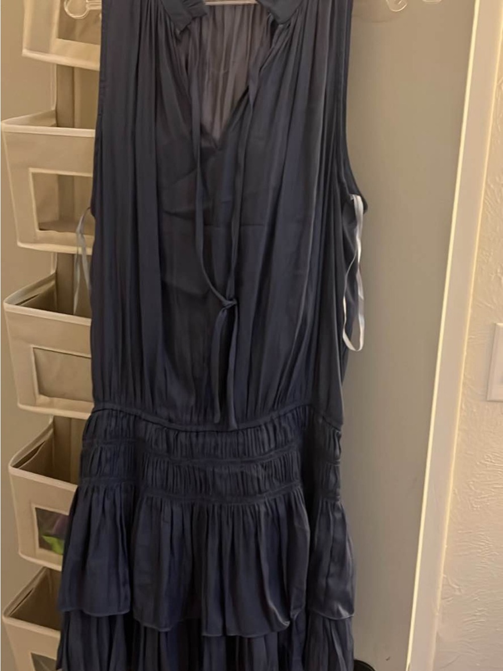 Women's Navy Sleeveless Tiered Dress - Unbranded